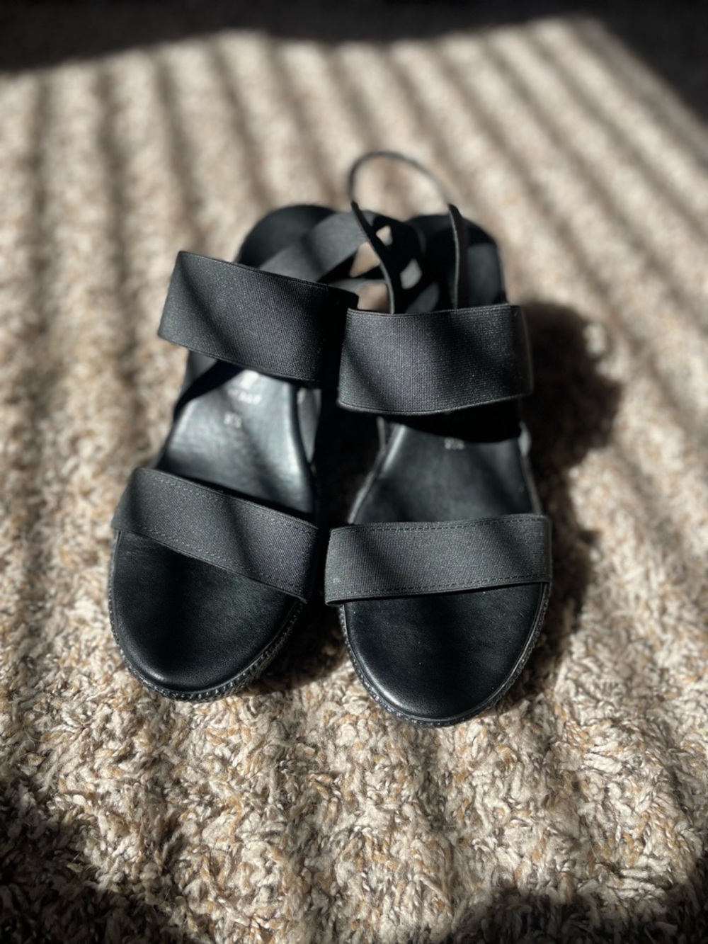 Italian Shoemakers Black Slingback Wedges Size 7 | Minimal Chic Summer Heel